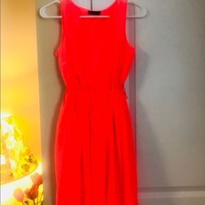 Bright coral flow-y dress